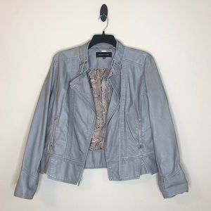 Black rivet faux leather jacket - XXL